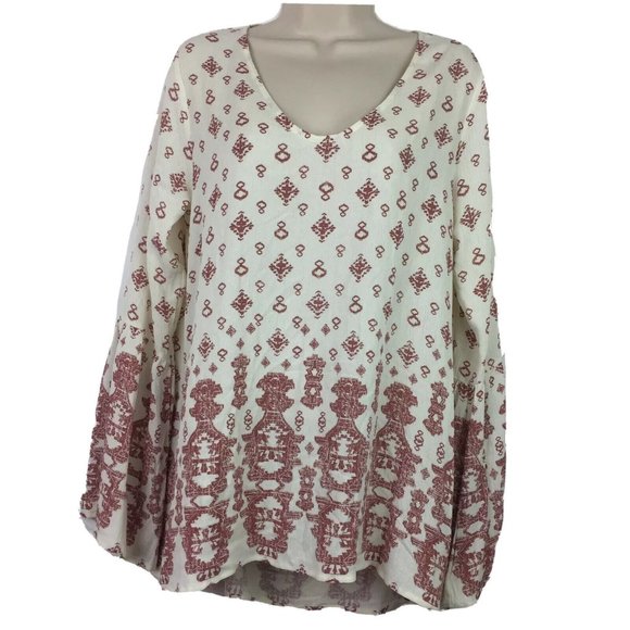 Nordstroms Dee Elle Bell Sleeve Blouse New Cream Open Back Boho Light Weight Med - Picture 1 of 6